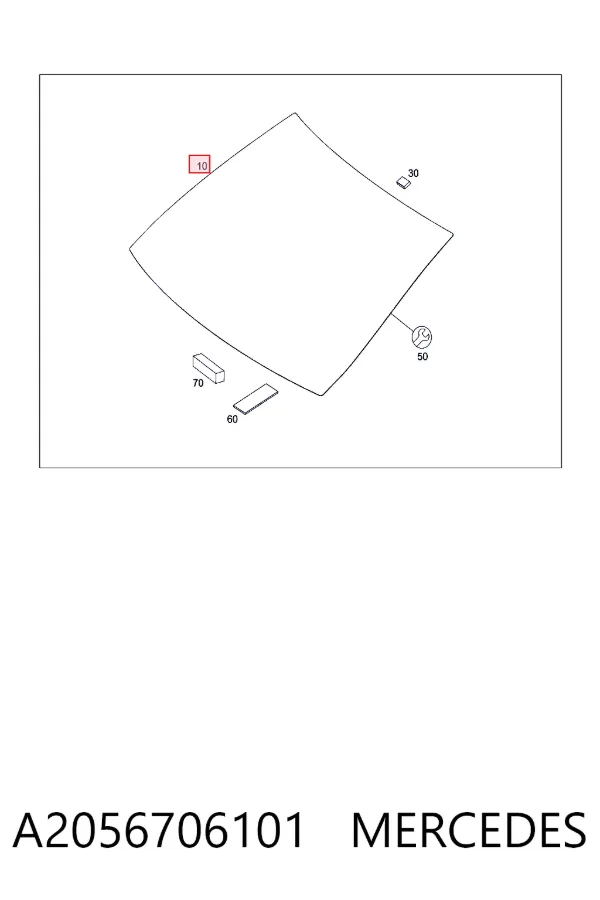Лобове скло A2056706101 Mercedes