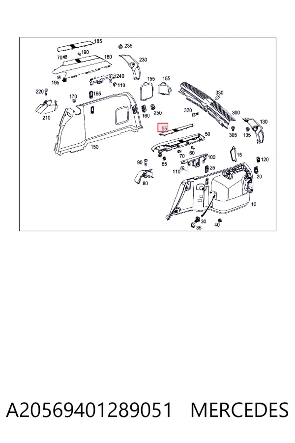  Mercedes A2056940128 ціна, від 29.43 USD