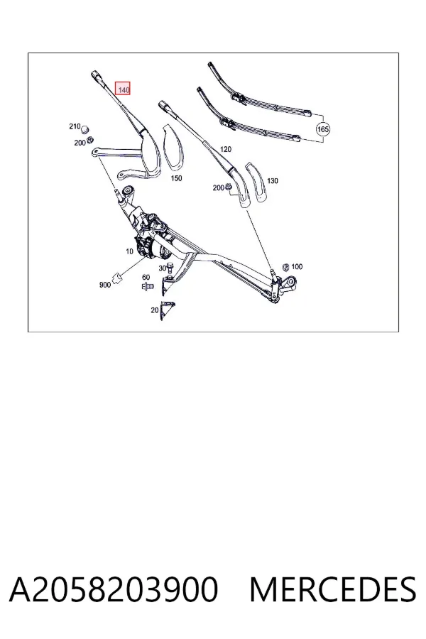 Важіль склоочисника A2058203900 Mercedes