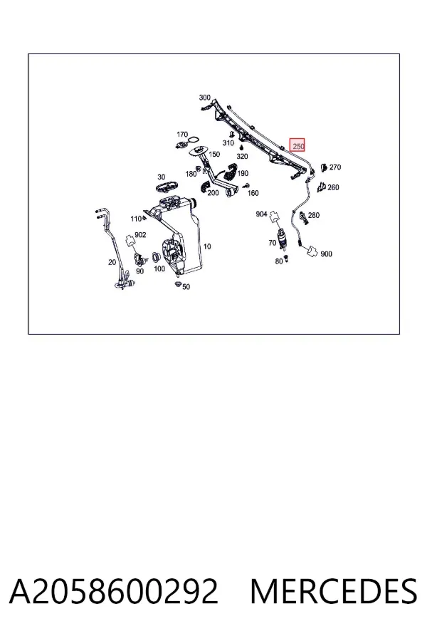 Форсунка омивача A2058600292 Mercedes