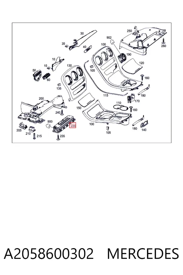 Подушка безпеки (AIRBAG) пасажирська, захисту колін A2058600302 Mercedes