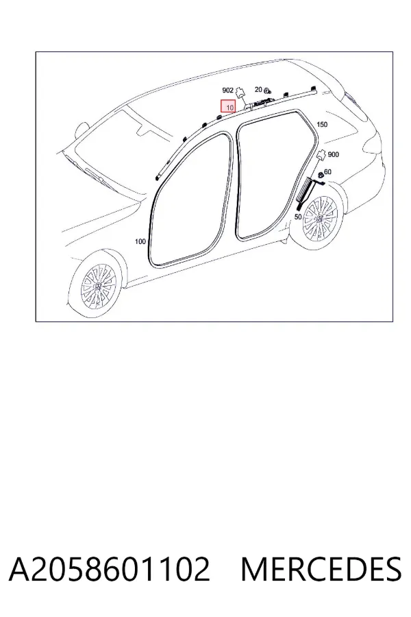 Подушка безпеки, збоку, права, AIRBAG A2058601102 Mercedes