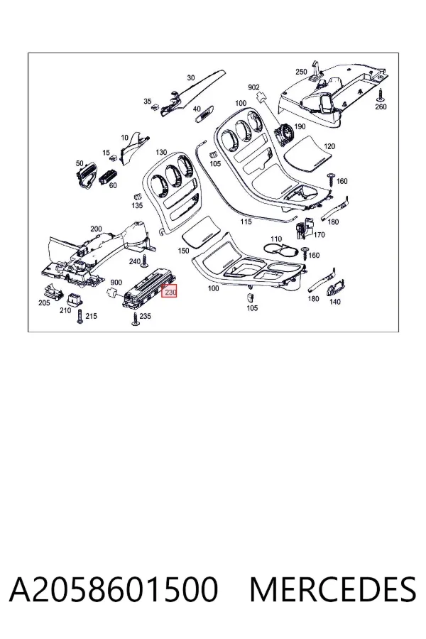 Подушка безпеки, водійська, AIRBAG, захисту колін A2058601500 Mercedes