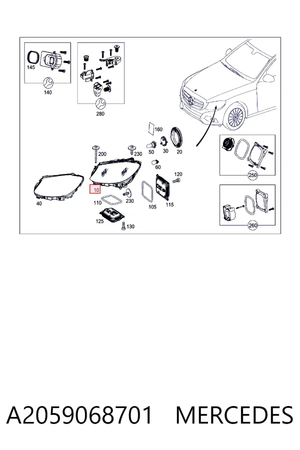 Фара ліва A2059068701 Mercedes