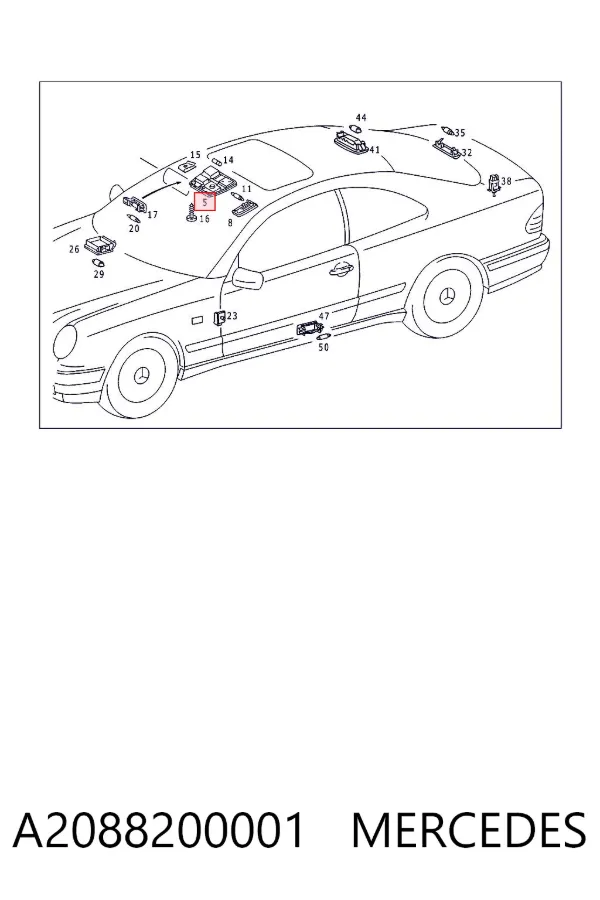 Плафон освітлення кабіни A2088200001 Mercedes