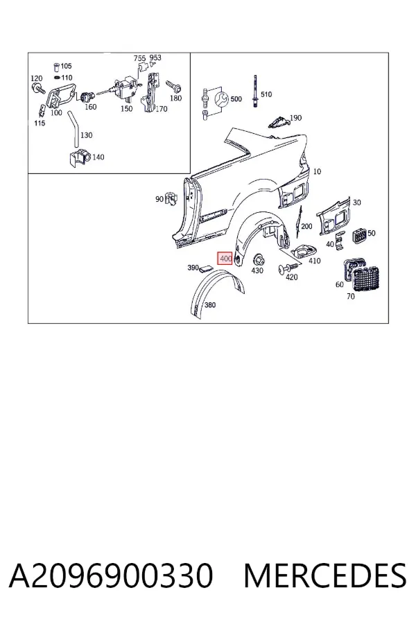 Лючок бензобака A2096900330 Mercedes