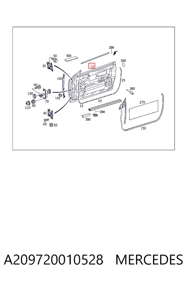 Водійські двері Mercedes A2097200105