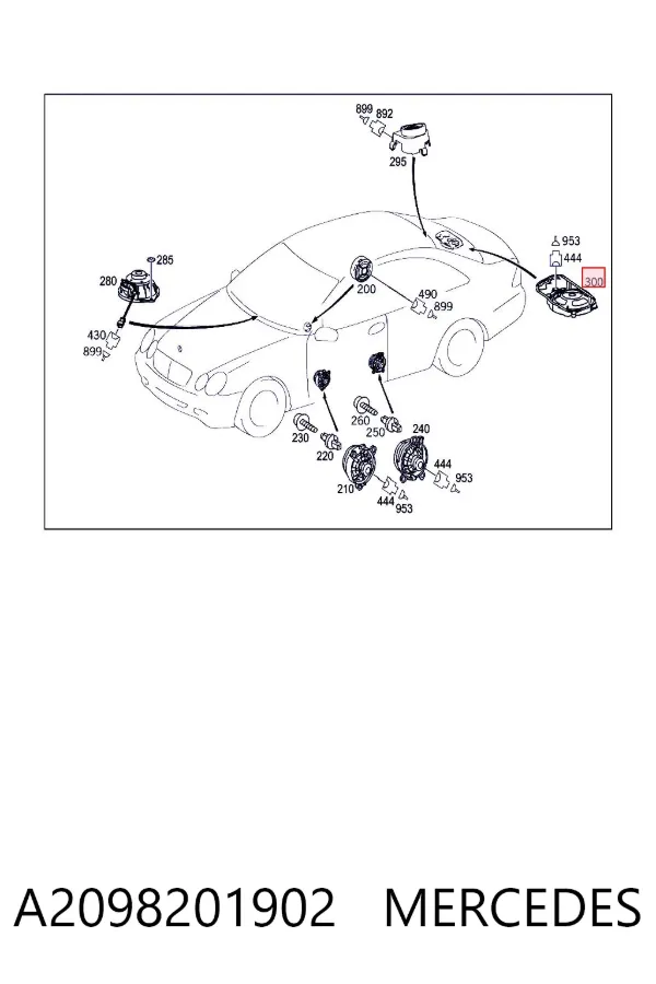 Динамік передньої двері A2098201902 Mercedes