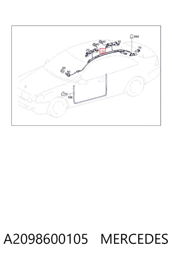 Подушка безпеки, збоку, ліва, AIRBAG A2098600105 Mercedes