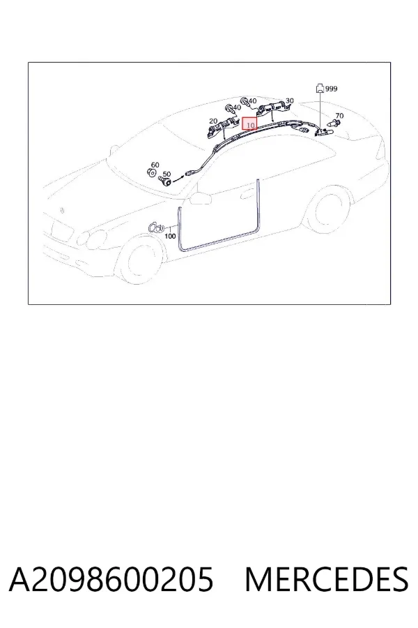 Подушка безпеки, збоку, права, AIRBAG A2098600205 Mercedes