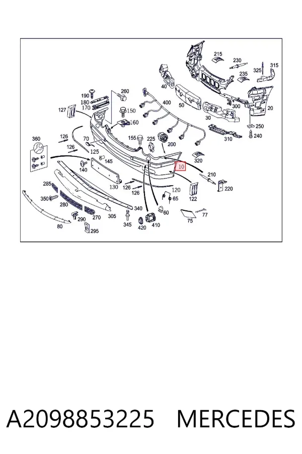 Передній бампер A2098853225 Mercedes