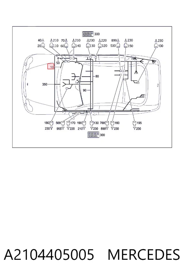 Кабель/дріт парктроника бампера, заднього A2104405005 Mercedes