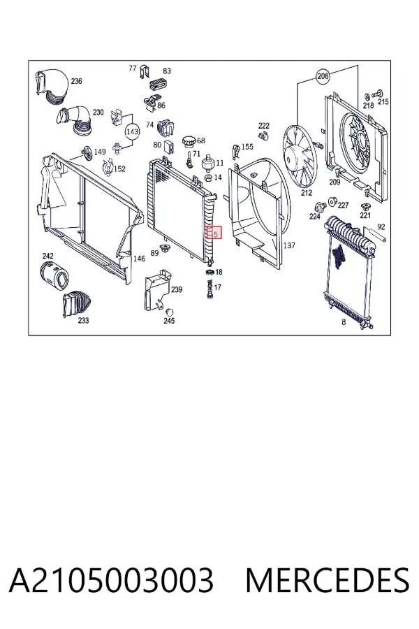 Радіатор A2105003003 Mercedes