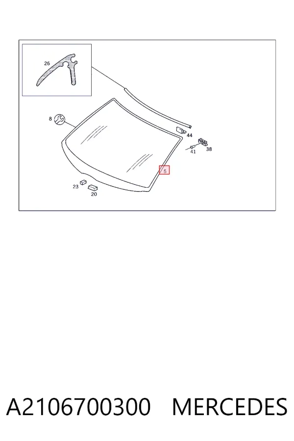 Лобове скло A2106700300 Mercedes