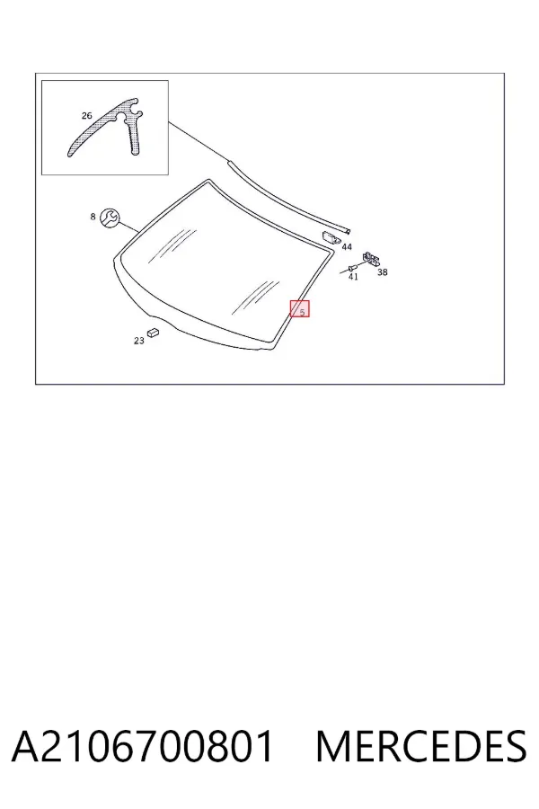 Лобове скло A2106700801 Mercedes