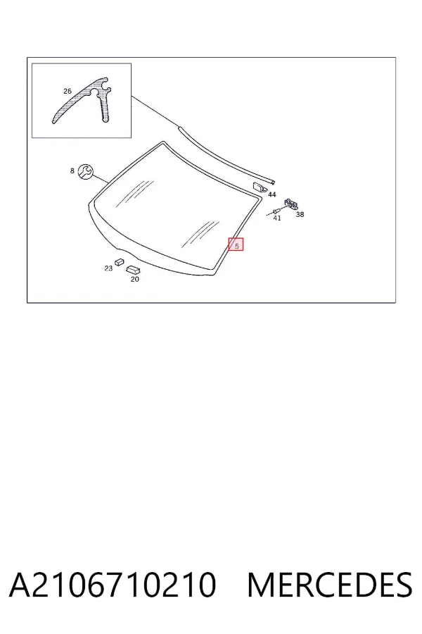 Лобове скло A2106710210 Mercedes