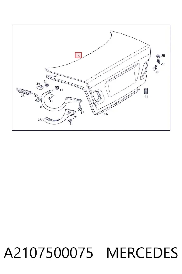 Кришка багажника A2107500075 Mercedes