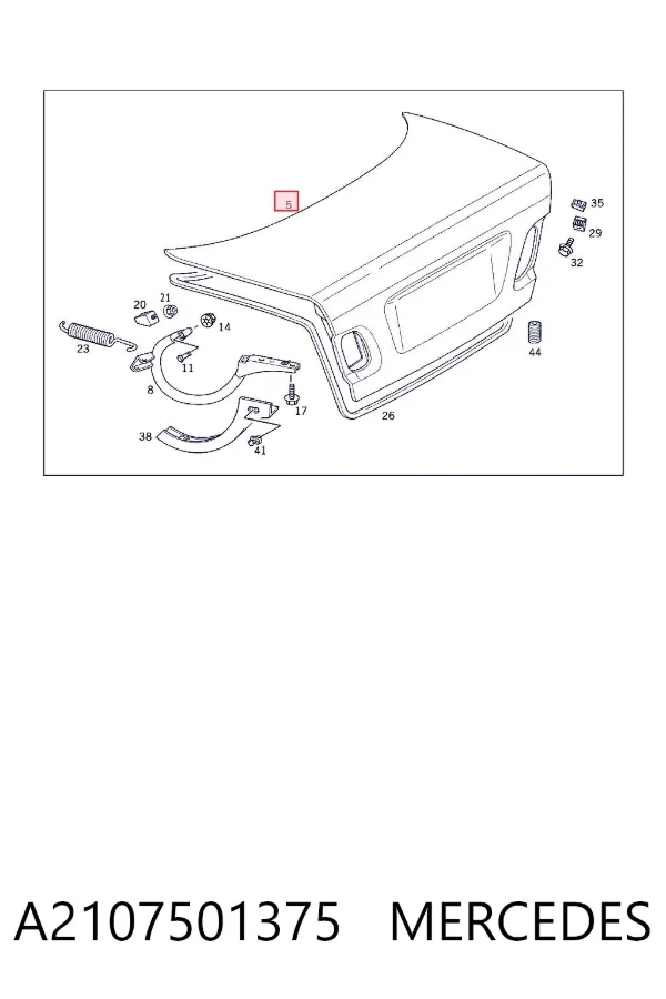 Кришка багажника A2107501375 Mercedes