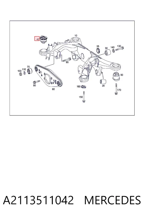 Сайлентблок задньої балки A2113511042 Mercedes