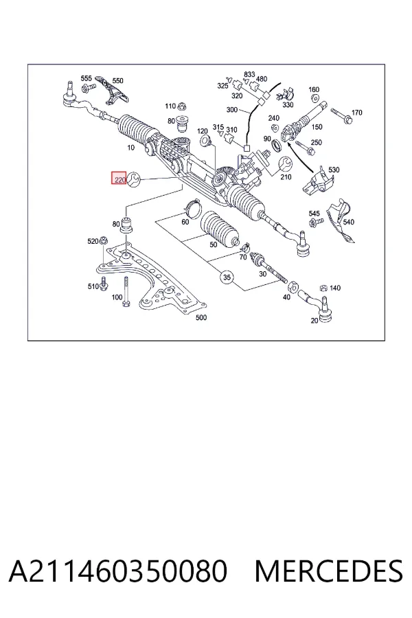 Рульова рейка A211460350080 Mercedes