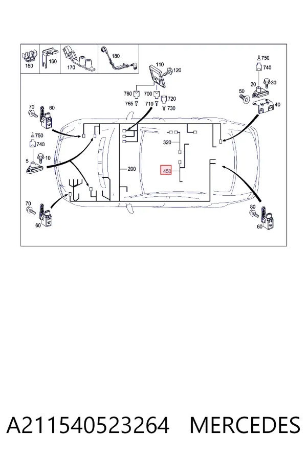  Mercedes A2115405232 ціна, від 14.06 USD