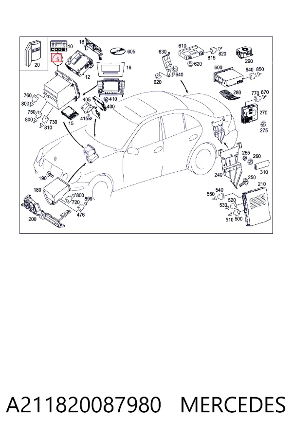 Купити A2118200879 Mercedes Магнітола