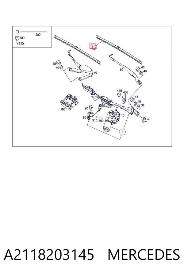 Щітки склоочисника A2118203145 Mercedes
