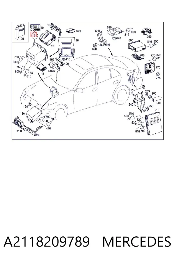 Магнітола A2118209789 Mercedes
