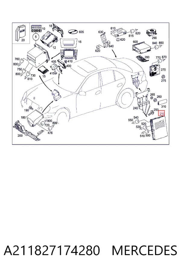 Підсилювач звуку аудіосистеми Mercedes A2118271742 ціна, від 25.34 USD
