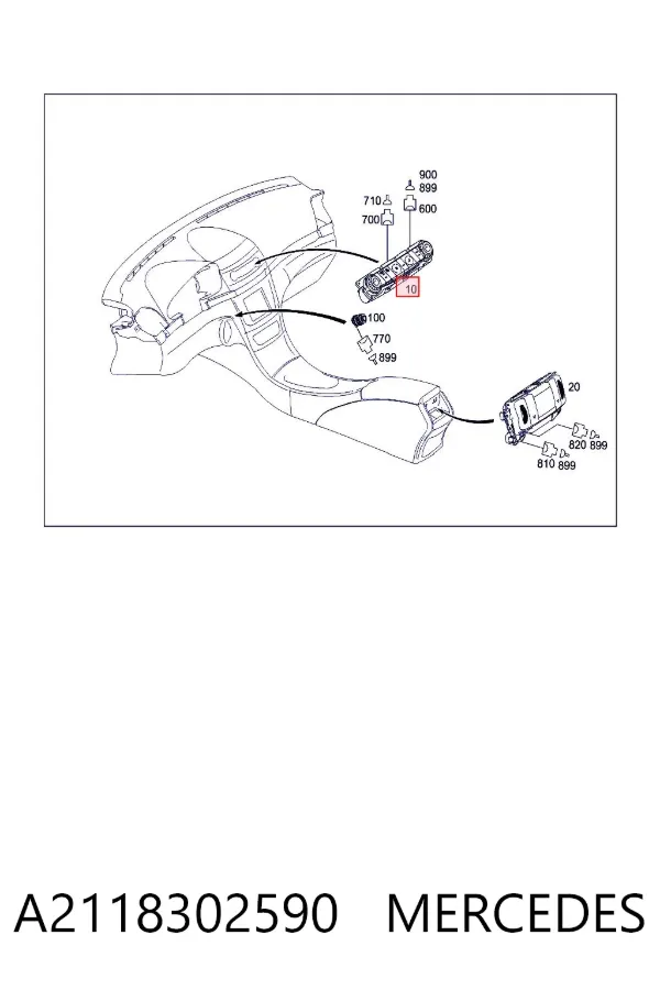Блок управління кондиціонером A2118302590 Mercedes