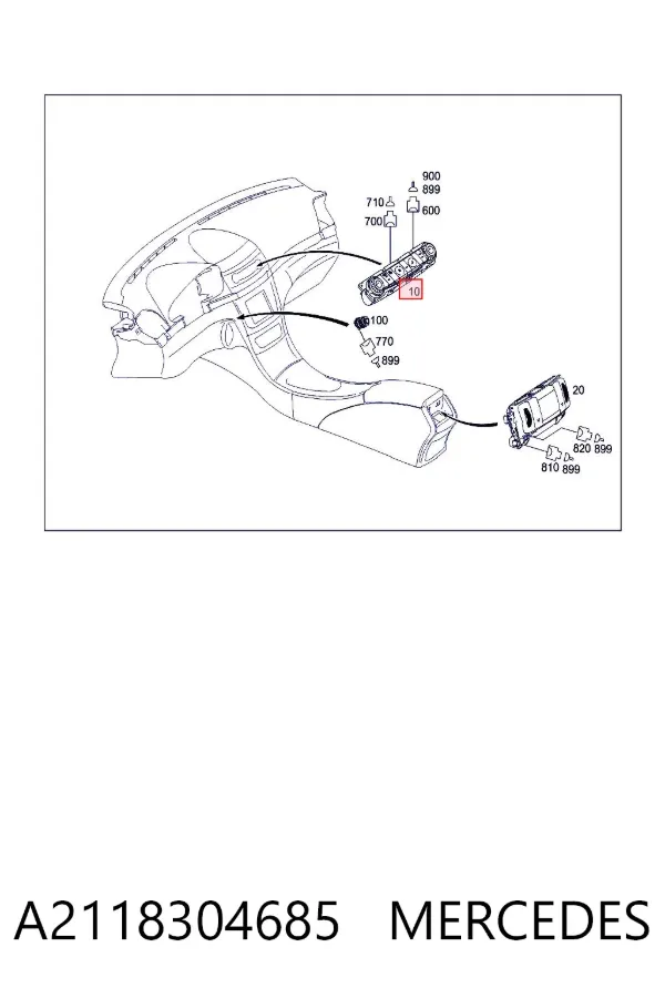 Блок управління кондиціонером A2118304685 Mercedes
