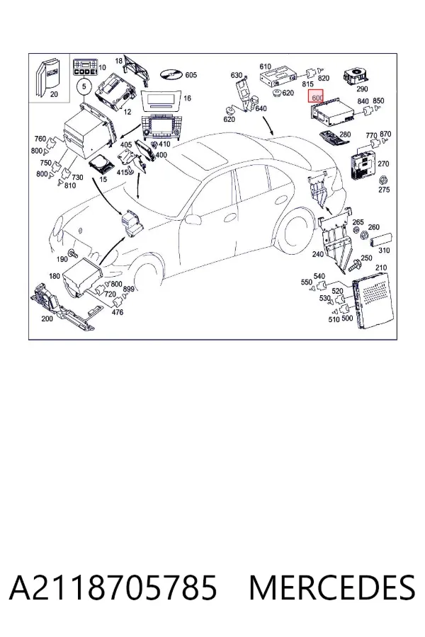 Блок керування мультимедійний A2118705785 Mercedes