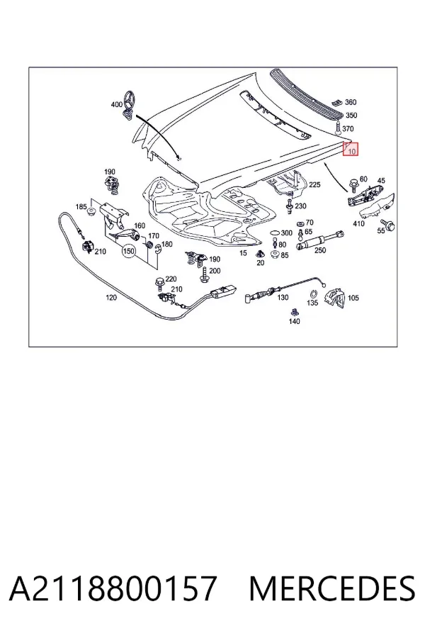 Капот A2118800157 Mercedes