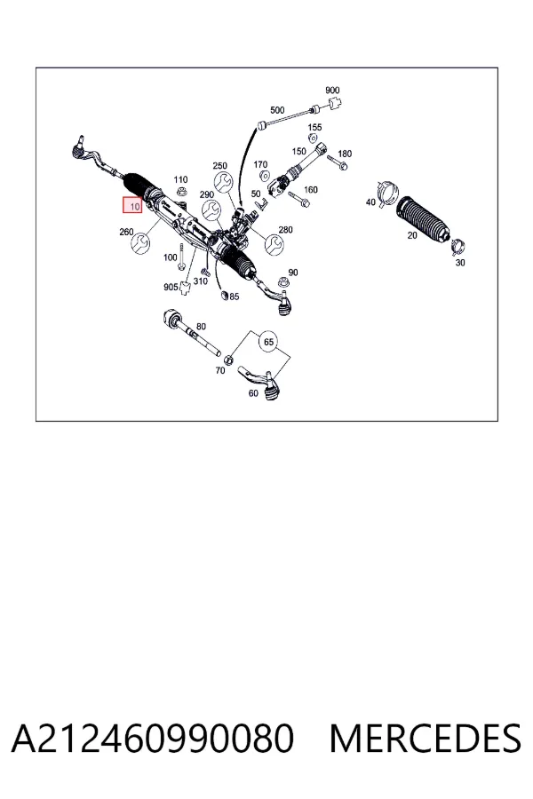 Управління рульове в зборі Mercedes A2124609900 ціна, від 405.40 USD