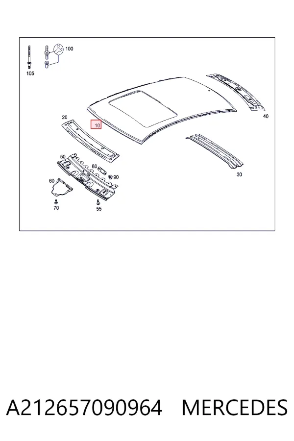 Дах кабіни в зборі Mercedes A2126570909 ціна, від 114.28 USD