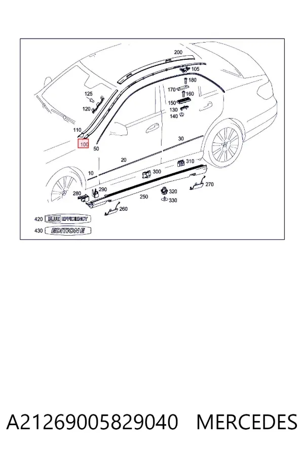 Молдинг даху, лівий A2126900582 Mercedes