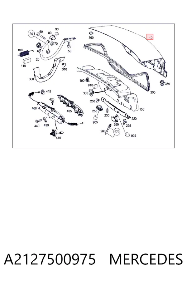 Кришка багажника A2127500975 Mercedes