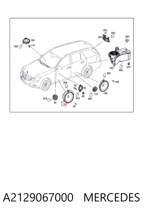 Динамік передньої двері A2129067000 Mercedes