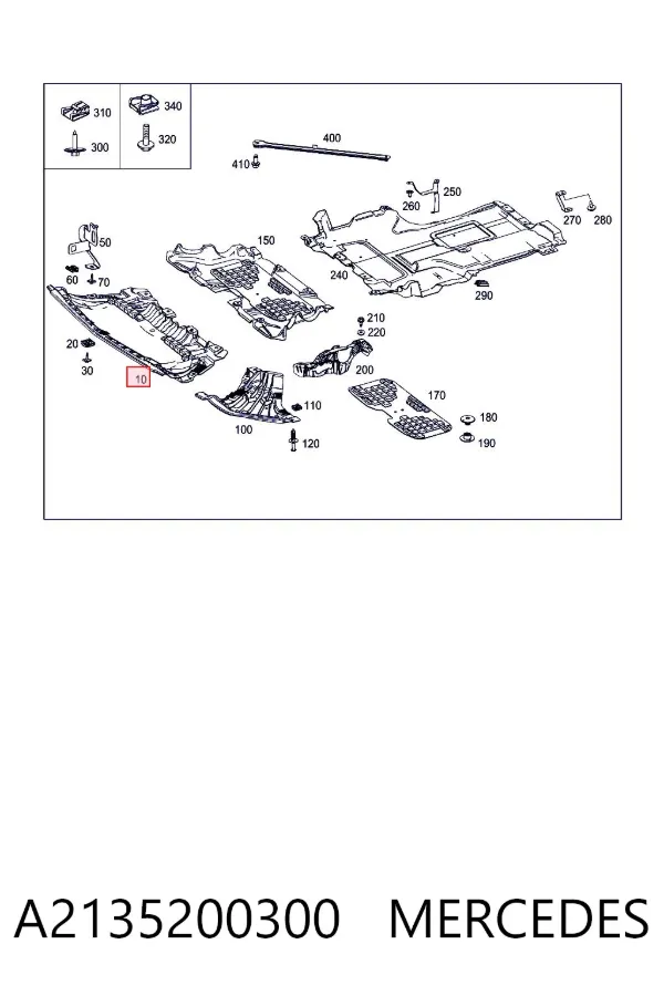 Захист бампера переднього A2135200300 Mercedes