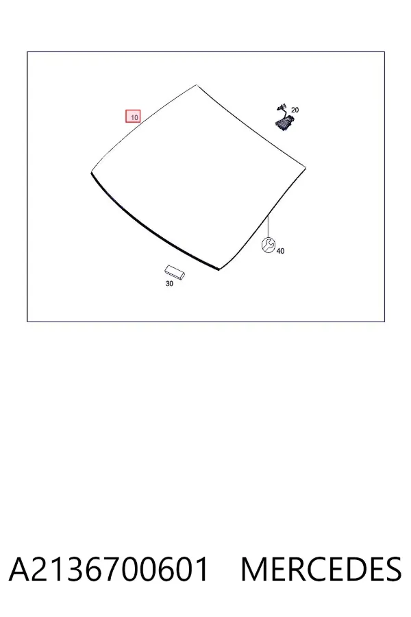 Лобове скло A2136700601 Mercedes