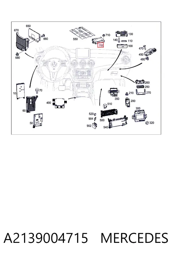 Блок керування телефоном A2139004715 Mercedes