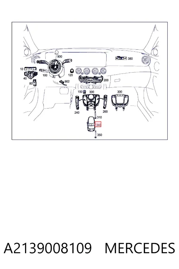 Блок кнопок центральної консолі A2139008109 Mercedes