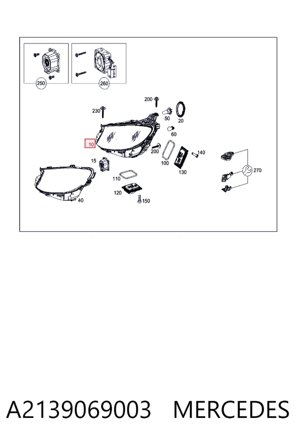 Фара права A2139069003 Mercedes