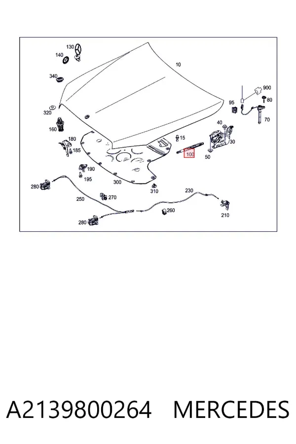 Амортизатор капота правий A2139800264 Mercedes