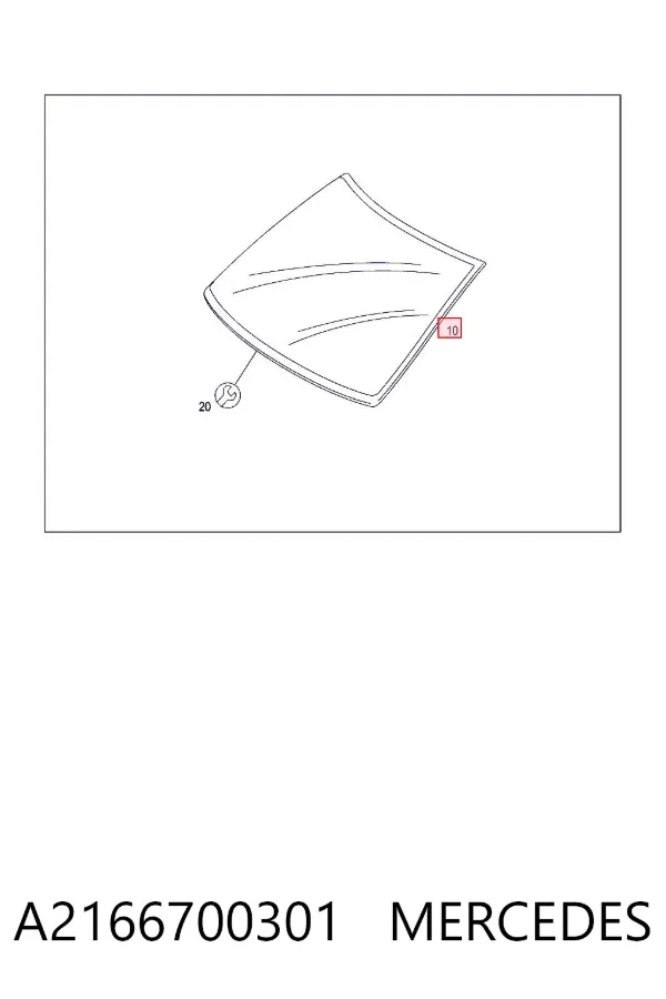 Лобове скло A2166700301 Mercedes