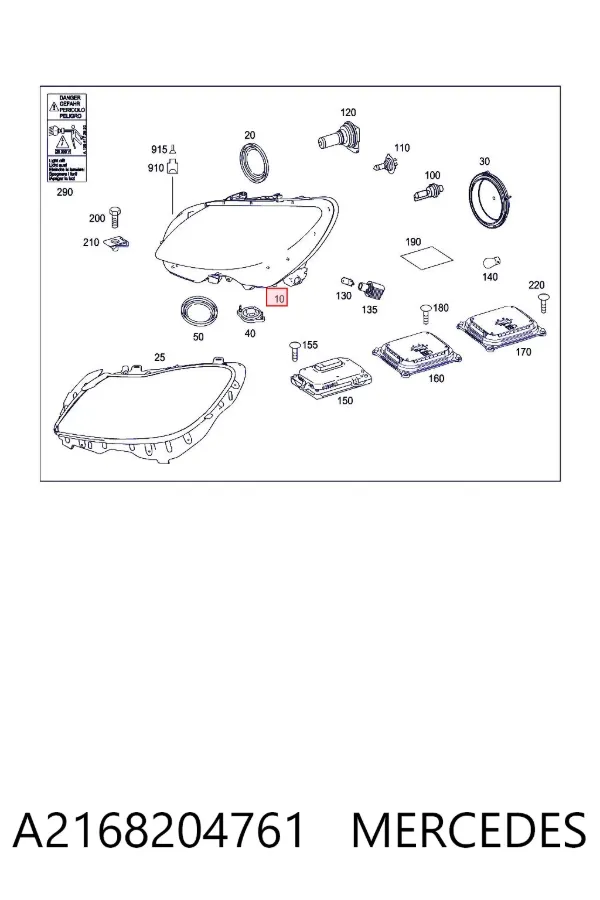 Фара ліва A2168204761 Mercedes