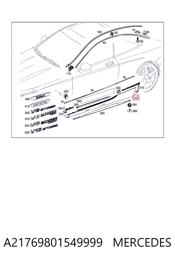  Mercedes A2176980154 ціна, від 184.22 USD