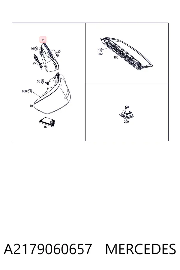 Задня права фара A2179060657 Mercedes