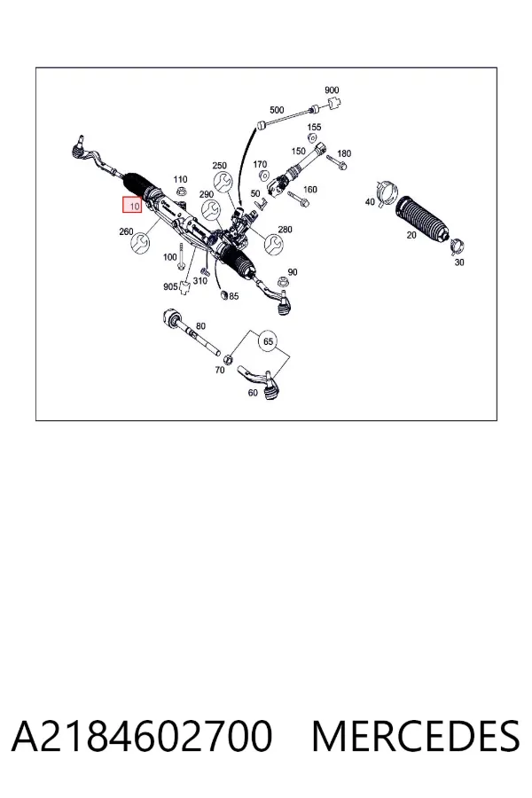 Рульова рейка A2184602700 Mercedes