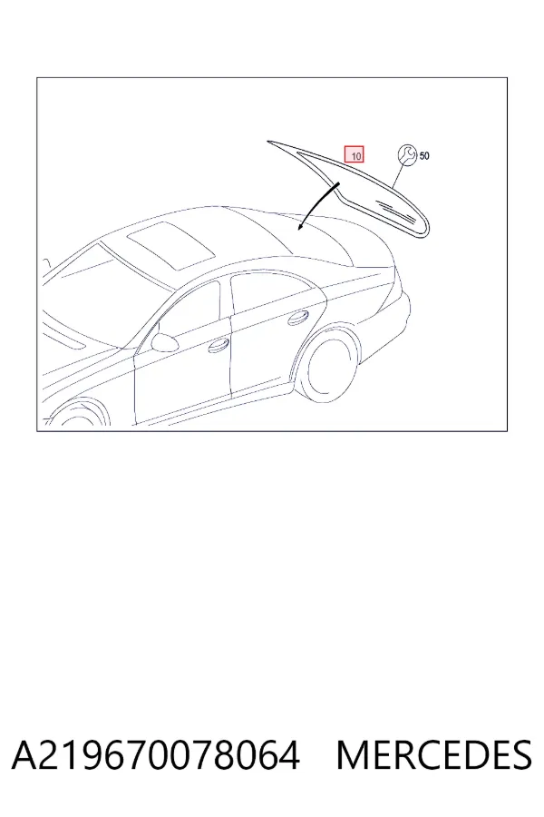 Заднє стекло Mercedes A2196700780